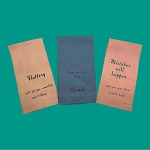 Vintage Hand Towels 1940s 1950s Witty Sarcastic